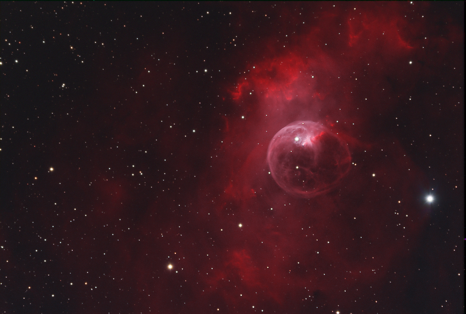 NGC 7635—Bubble Nebula in Cassiopeia (Sharpless 162, LBN 548, Caldwell 11)