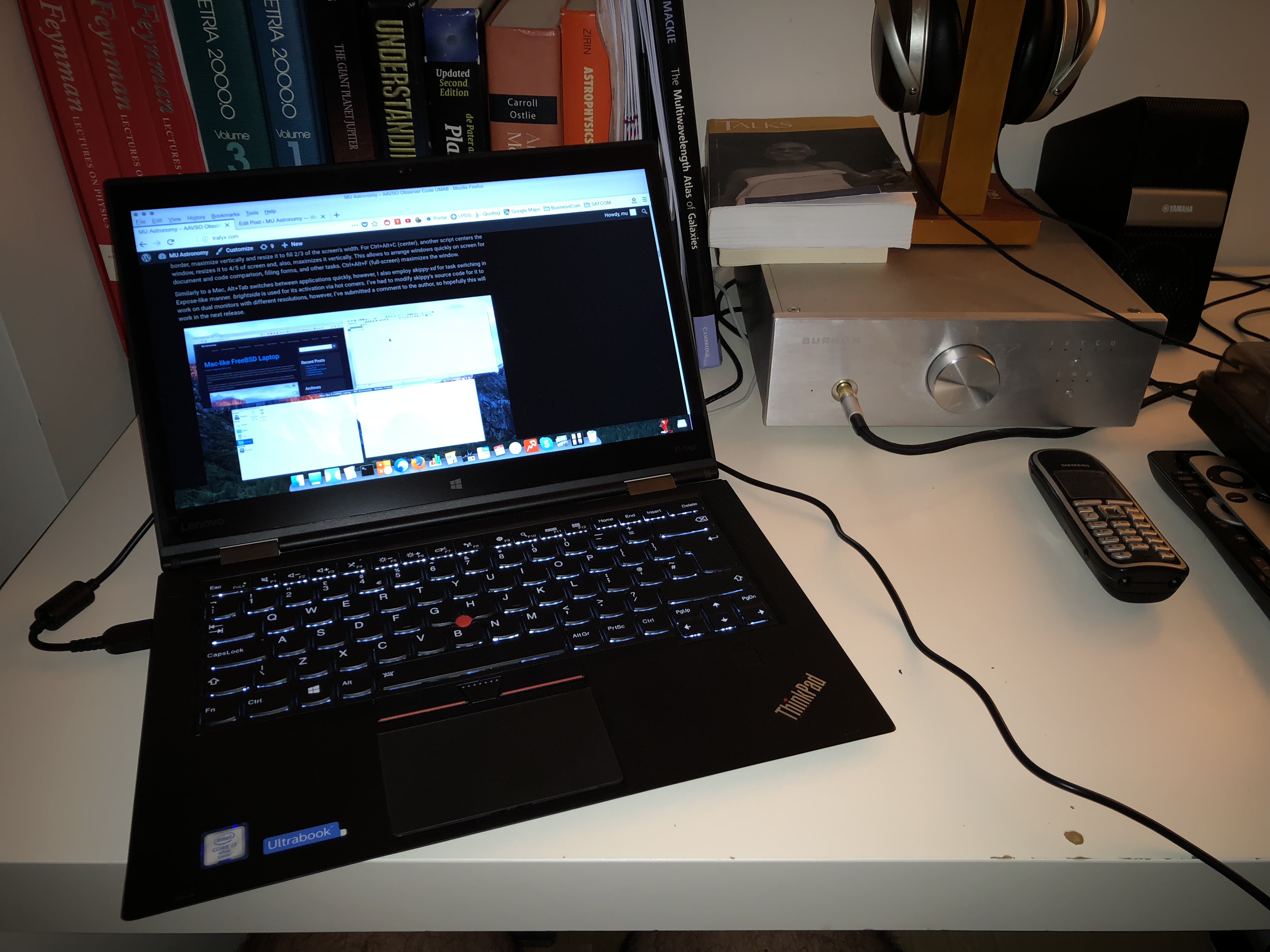 Lenovo ThinkPad X1 Yoga (1st generation). Pardon me for this unrepresentative and beaten up Ikea table.